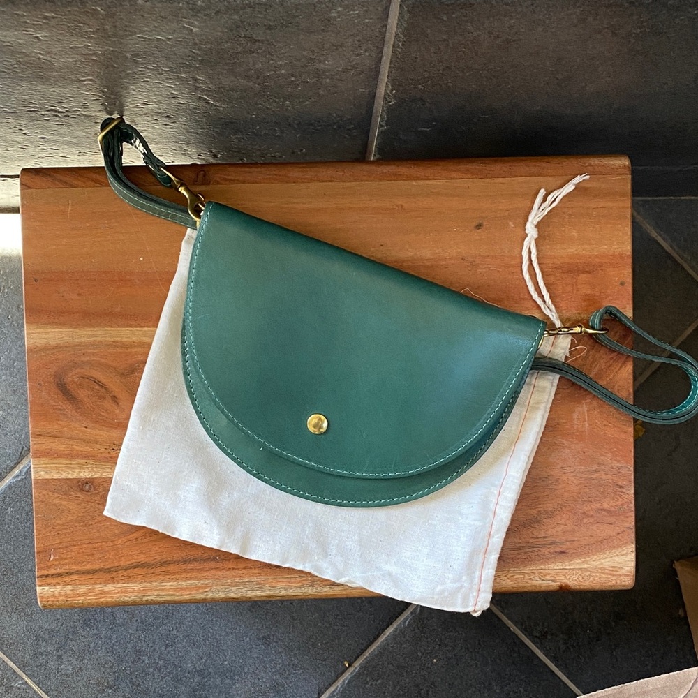 Awl snap juniper green Crossbody half moon Bag